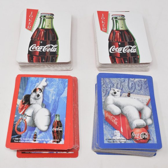 Vintage Coca Cola Playing Cards 4 Full Decks Polar Bear  1998 Game Night Collect - Picture 3 of 12